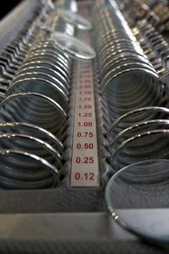 Optometry Trial Lens Set Close-Up. Stock Photos