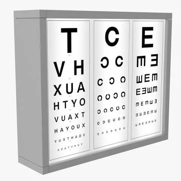 Optotype Medical Eye Chart 3D Model
