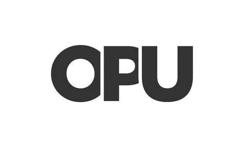 OPU logo design template with strong and modern bold text. Initial based ve.. Stock Illustration