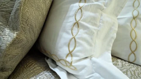Opulent Bedding Geometric Texture Depth 스톡 동영상 307683688
