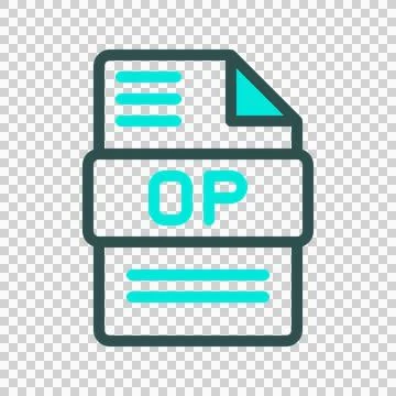 Opus icon with a simple but striking color outline for audio files Stock Illustration