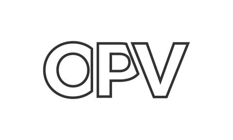 OPV logo design template with strong and modern bold text. Initial based ve.. Stock Illustration
