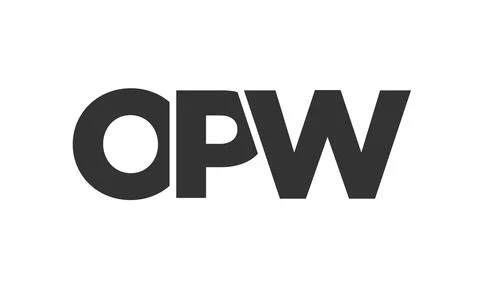 OPW logo design template with strong and modern bold text. Initial based ve.. Stock Illustration