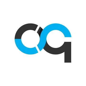 Oq, cq, og, cg initials geometric circle logo and vector icon Stock Illustration