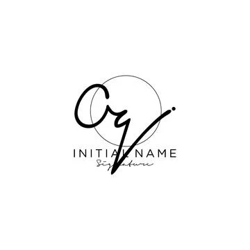 OQ Initial handwriting logo design Illustrazione stock