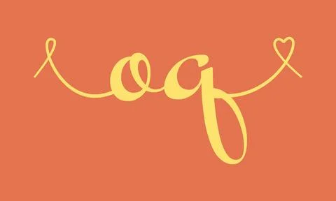 OQ initial wedding monogram calligraphy vector illustration. Hand drawn let.. Stock Illustration