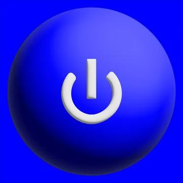 On or off button on a blue background. Bright vector, 3D button Illustrazione stock