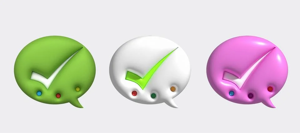 Like or correct symbol,Confirmed or approved button 3D illustration Stock Illustration