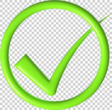Like or correct symbol,Confirmed or approved button 3D illustration Stock Illustration