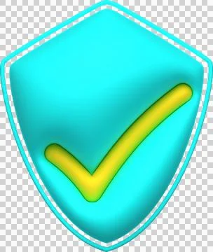 Like or correct symbol,Confirmed or approved button 3D illustration Stock Illustration