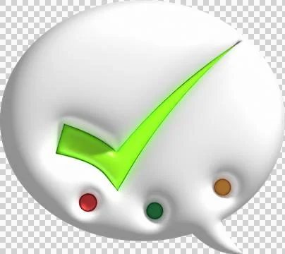 Like or correct symbol,Confirmed or approved button 3D illustration Иллюстрация