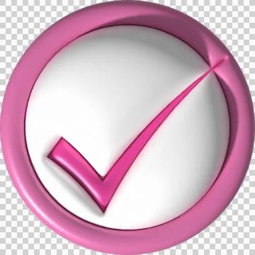 Like or correct symbol,Confirmed or approved button 3D illustration Stock Illustration