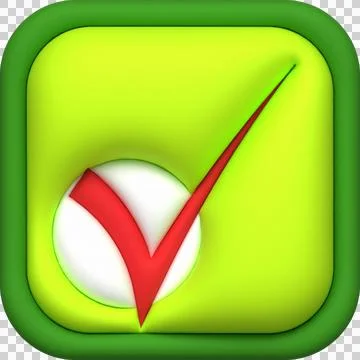 Like or correct symbol,Confirmed or approved button 3D illustration Stock Illustration