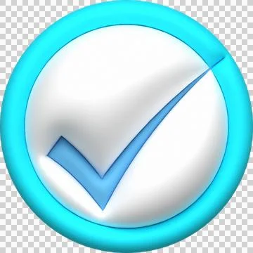 Like or correct symbol,Confirmed or approved button 3D illustration Stock Illustration