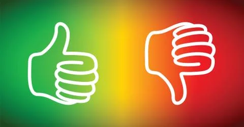 Up or down thumbs 스톡 일러스트