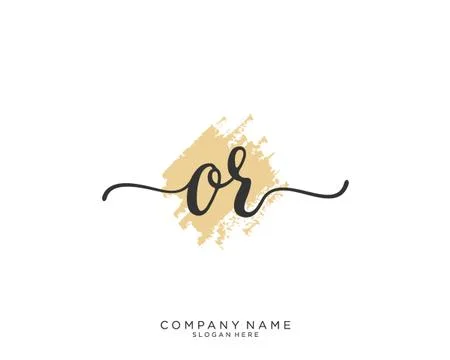 OR Initial handwriting logo design Stock Illustration