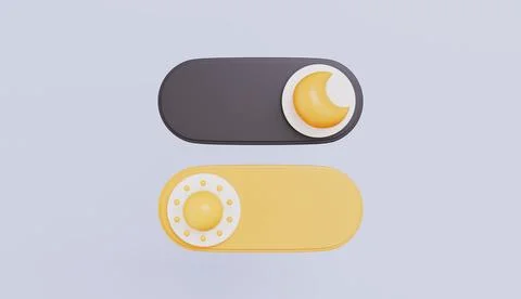 On Off or Light and Dark toggle buttons, Day and night mode switch icon set Ilustração Stock