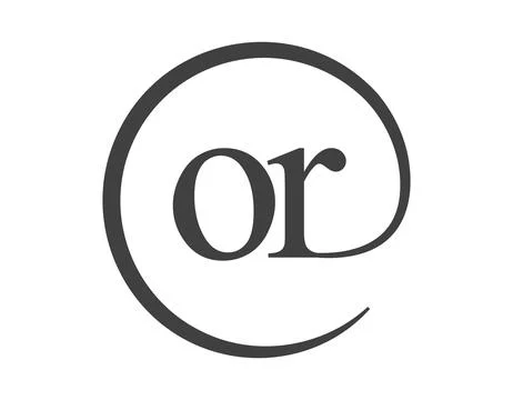 OR logo from two letter with circle shape email sign style. O and R round l.. Stock Illustration