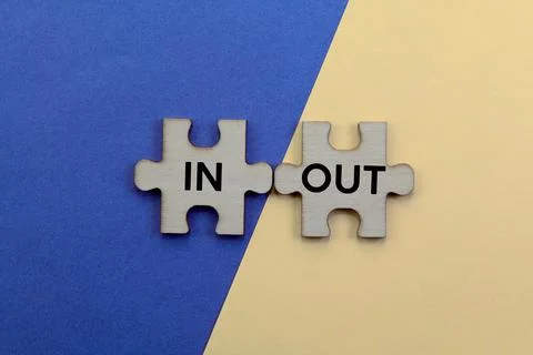 In or Out Puzzle Choice Stock Photos