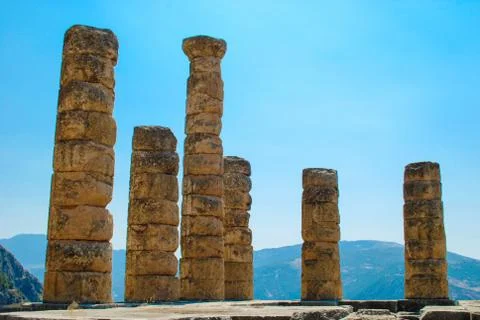 The oracle of Delphi in Greece Stock Photos