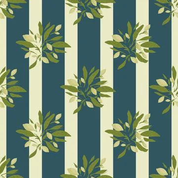 Oragic citrus seamless pattern with hand drawn lemons and foliage print. Stri Stock Illustration