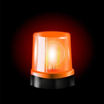 Orahge flashers Siren Vector. Realistic Object. Light Effect. Beacon For Police 스톡 일러스트