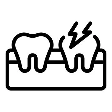 Oral ache icon outline vector. Dental sensitivity Stock Illustration