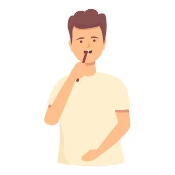 Oral brush icon cartoon vector. Kid teeth Stock Illustration