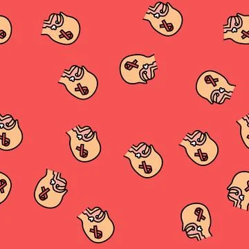 Oral cancer vector seamless pattern Stock Illustration