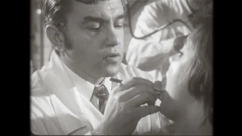 Oral examination. Soviet Dentistry Stock Footage 296444792