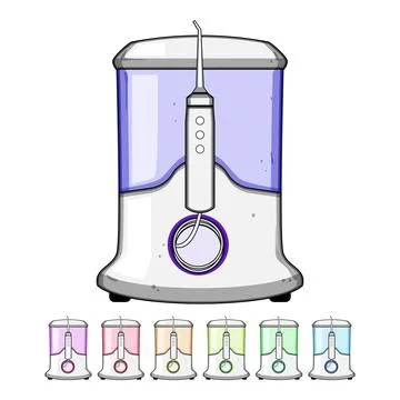 Oral irrigator device cleaning teeth and gums daily Stock Illustration