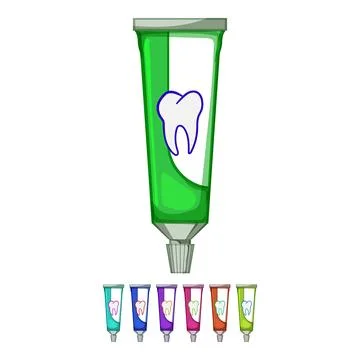 Oral toothpaste cartoon vector graphic sign color Illustrazione stock