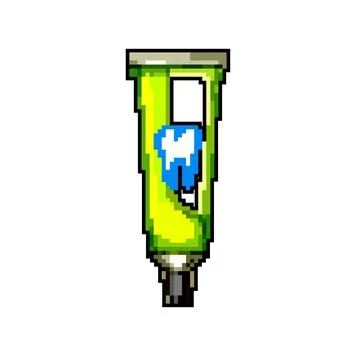 Oral toothpaste game pixel art vector illustration Ilustración de archivo