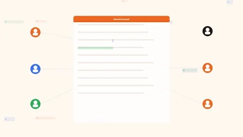 Orang Collaboration Real Time Sync Team Flat Design Loop 스톡 동영상 342604959