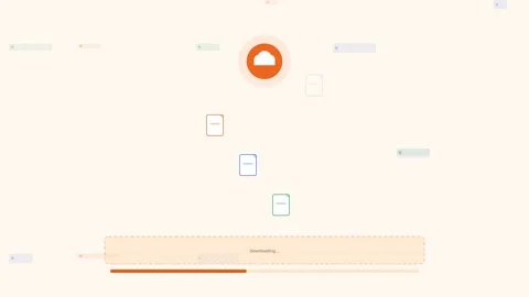 Orang Download File Cloud Storage Flat Design Loop Stockbeeldmateriaal 342605453