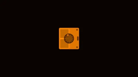 Orang Safe Vault Unlock Open Flat Design Finance Animation Stock-Footage 342611091