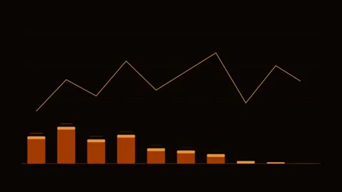 Orang Vertical Bar Chart Rise Animation Loop Background Stock-Footage 342611872