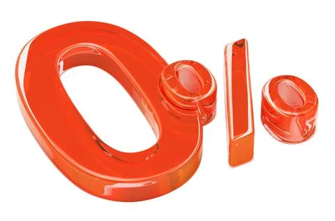 Orange 0 percent, off. 3D rendering Stock Illustration