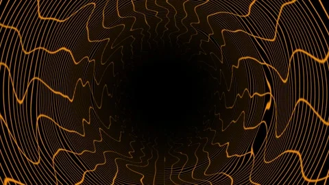 Orange 3D cylindrical hi-tech abstract tunnel in cyberspace background Stock Footage 296617399