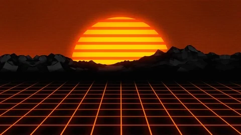 Orange 3D Grid Retro Design Stock Footage 120973834
