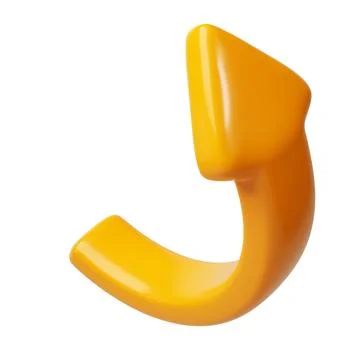 Orange 3d half circle arrows up direction. Arrow sign or icon for web button and Stock Illustration