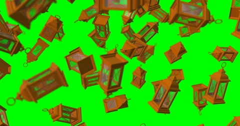 Orange 3D Lantern falling slow motion Stock-Footage 160523216