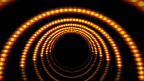 Orange 3D light tunnel stage video loop background. Vídeo Stock 116553378