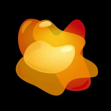 Orange 3D Lliquid fluid abstract elements. Modern blur free forms color gradient Illustrazione stock