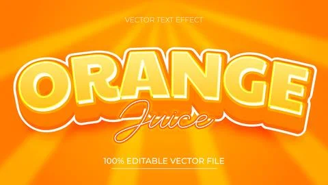 Orange 3d realistic text effect vector editable text イラスト素材