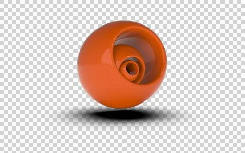 Orange 3d rendering abstract spherical, modern graphic design element Stock Illustration