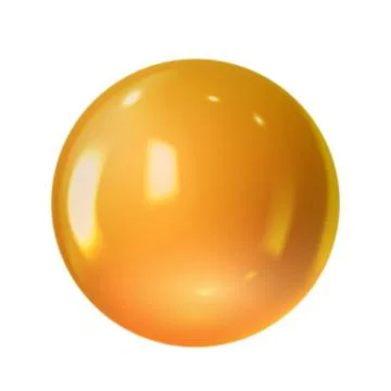 Orange 3D sphere with a glossy surface, highlights, and reflection. Stock Illustration