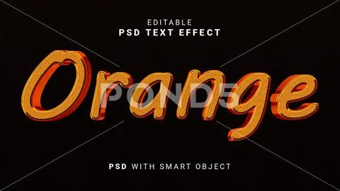 Orange 3d Text Effect Editable PSD PSD Template