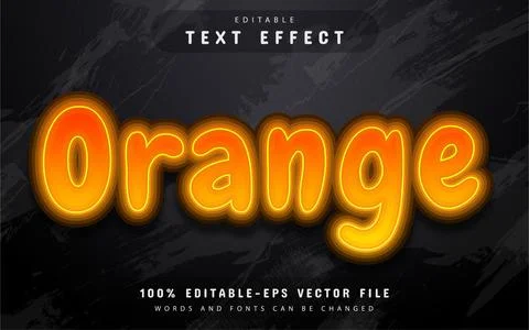 Orange 3d text effect with gradient Stock Illustration