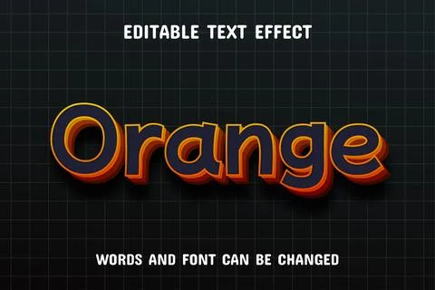 Orange 3d text effect Stock Illustration